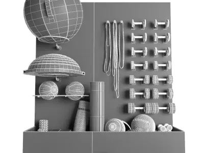 Home gym Equipment Light set 40 Low-poly 3D model