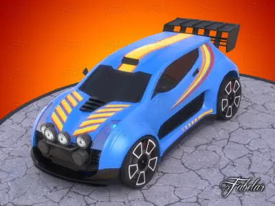 Rally car 01 Low-poly 3D model