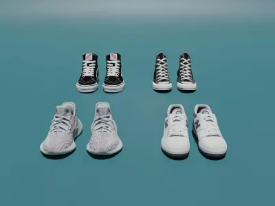 Collection of trendy shoes 3D model