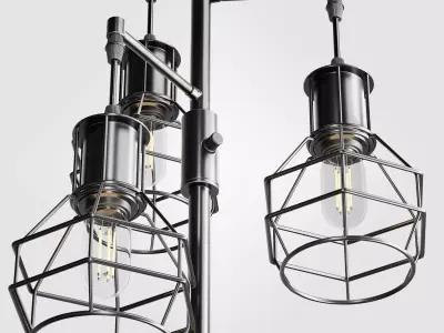 EDISHINE Dimmable Black Industrial Floor Lamp Low-poly 3D model