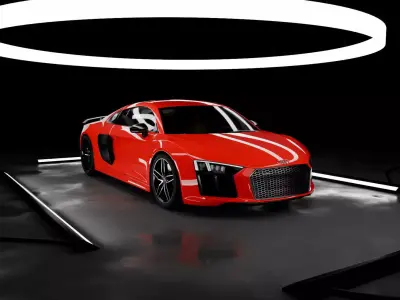 Simple Lighting Automotive Studio Scene Vol 02  3D Blender File 3D model