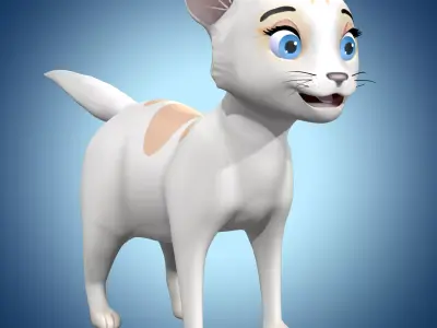 Cartoon Cat Low-poly 3D model