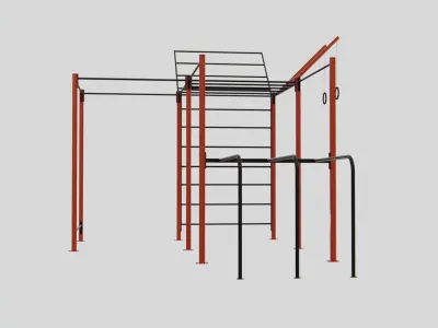 Calisthenics Station Park Workout - Outdoor Fitness Equipment Low-poly 3D model