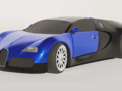 4 models bugatti Low-poly 3D model