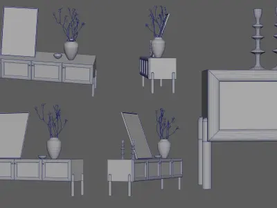 lowboard jolie with deco 3D model