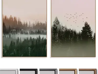 Abstract Painting Frame set 3D model 120
