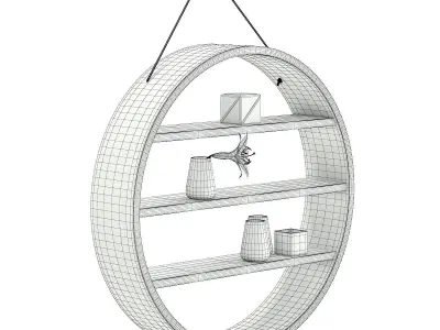 Circle Shaped Wall Shelf 3D model