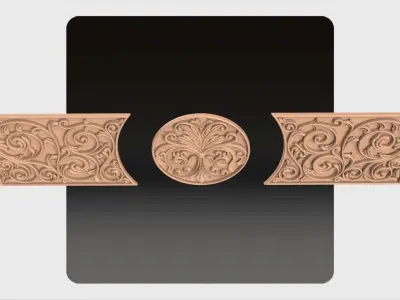 Carved decor ornament for cnc 05 3D model