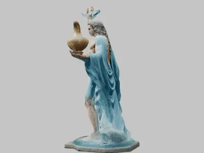 Classic Medieval Statue Figure- 3D Model Low-poly 3D model