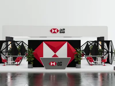 booth 12 x 20 open side  3D model