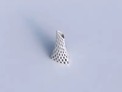 Vase grounded tipping triangle with checker grid lattice 3D print model