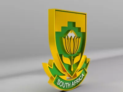 South Africa National Soccer Team Logo 3D model