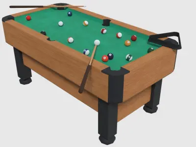 Pool Table - Game Ready Low-poly 3D model