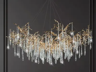 Luxury Crystal Branch Chandelier Modern Ceiling Light 3D Model 3D model