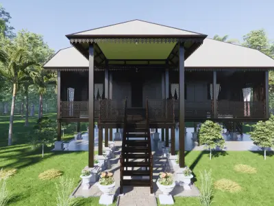 Terengganu Traditional House of Malaysia 3D model