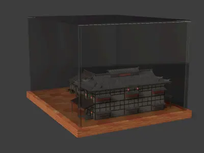 Chinese house figure  Low-poly 3D model