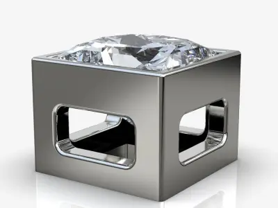 Diamond pendantn square  3D print model