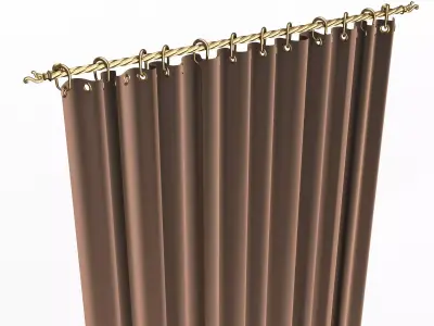 Cornice Classic Curtain 01 Gold Low-poly 3D model