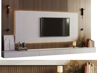 Tv Wall Set 05v Low-poly 3D model