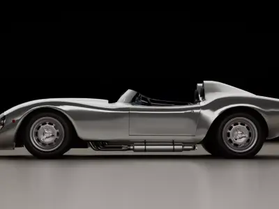 1960s racing speedster Low-poly 3D model