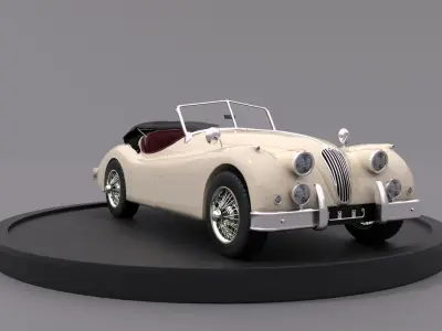 jaguar xk 140  Low-poly 3D model