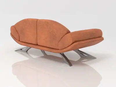 Sofa 3d model modern orange 3D model