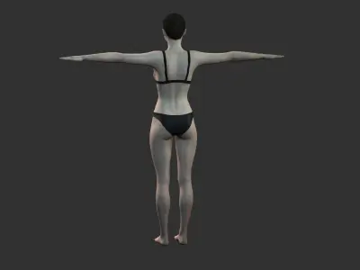 Game character Woman Low-poly 3D model purchase