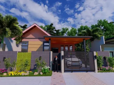 TOWN HOUSE BUILDING Low-poly 3D model