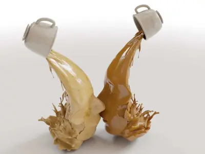 Tea Coffee Kiss 3D Sculpture 3D model