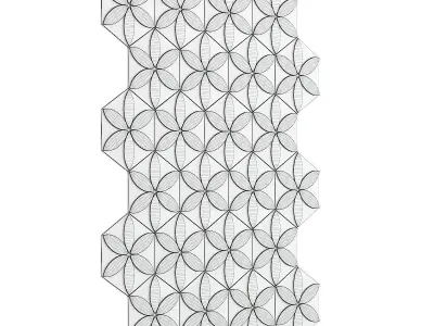 White Flower Decor Wall Panel 3D model