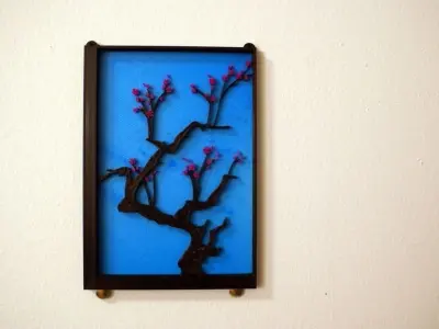 Japanese Cherry Tree Painting - Vertical Free 3D print model