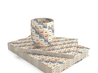 2xBooks and Cup 3D model