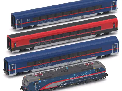 Passenger Train OBB Nightjet Collection 1 3D model