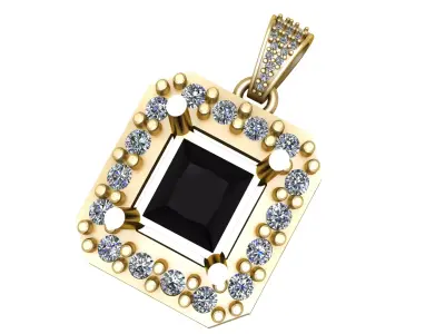 LUXURY BLACK CRYSTAL PENDANT 3D PRINTABLE MODEL 3D print model