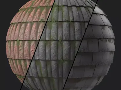 Roof Tile Materials 104- Snow Concrete Roofing - Seamless Pbr 4k Texture