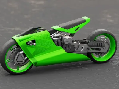 ELECTRIC MOTORCYCLE V400 rigged 3D model