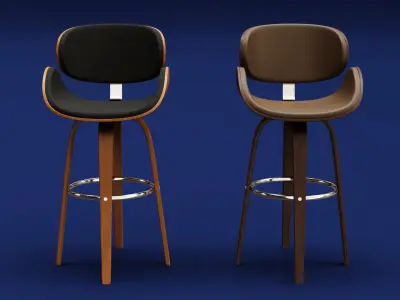 Modern Wood Stool 3D model