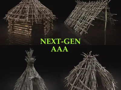 AAA NEXT GEN FOREST WOODS SHELTER PACK COLLECTION Low-poly 3D model