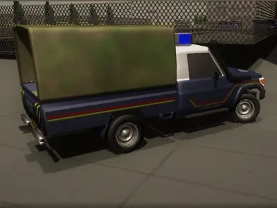 Toyota Landcruiser African Police Truck Low-poly 3D model