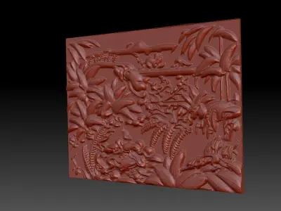 BasRelief forest 3D print model
