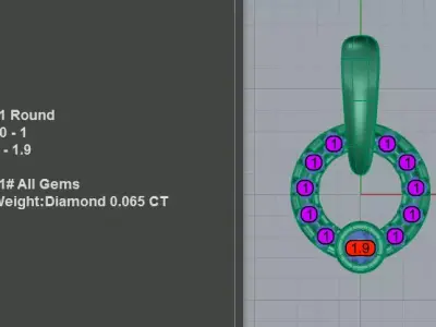 Elegant Diamond Circle Pendant Necklace 3D print model