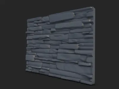 Rough Textured Stone Wall Mesh 3D model