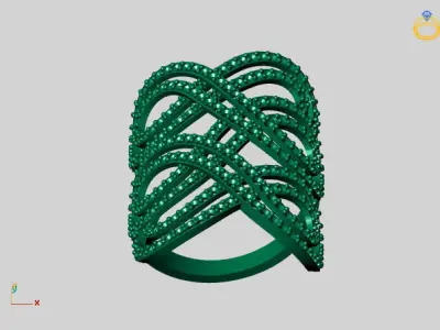 Vintage Womens Diamond Ring Women Rings 3dmodels 3D print model 3D print model 4