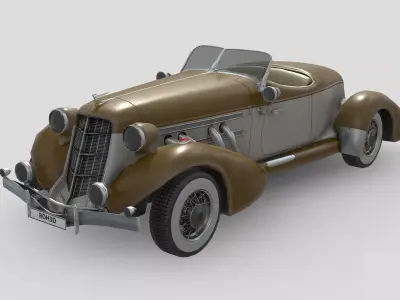 Low Poly Car - Auburn Speedster 851 Low-poly 3D model