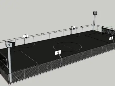 Detaild SketchUp Model of a Play Court Free 3D model