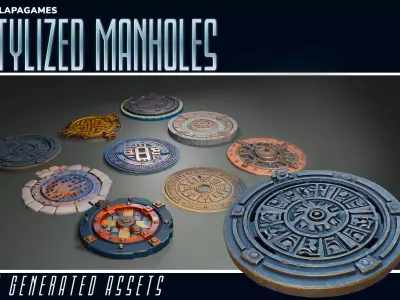 Stylized Manholes 3D model