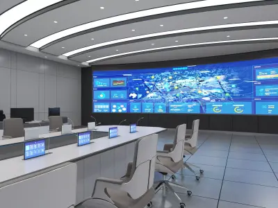 control room 11 Low-poly 3D model