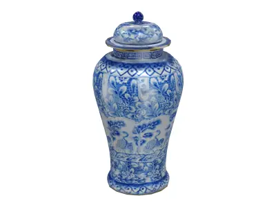 Chinoserie Vase Low-poly 3D model