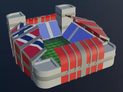 Football Stadium - Norway Low-poly 3D model