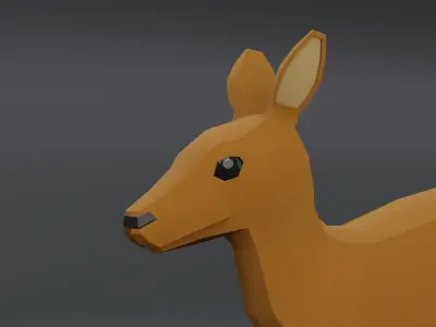 low Poly Kangaroo 3D model Low-poly 3D model